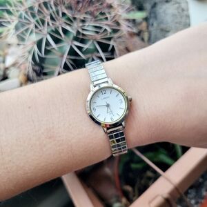 Timex Carriage Silver Dainty Quartz Classic Stretch Watch